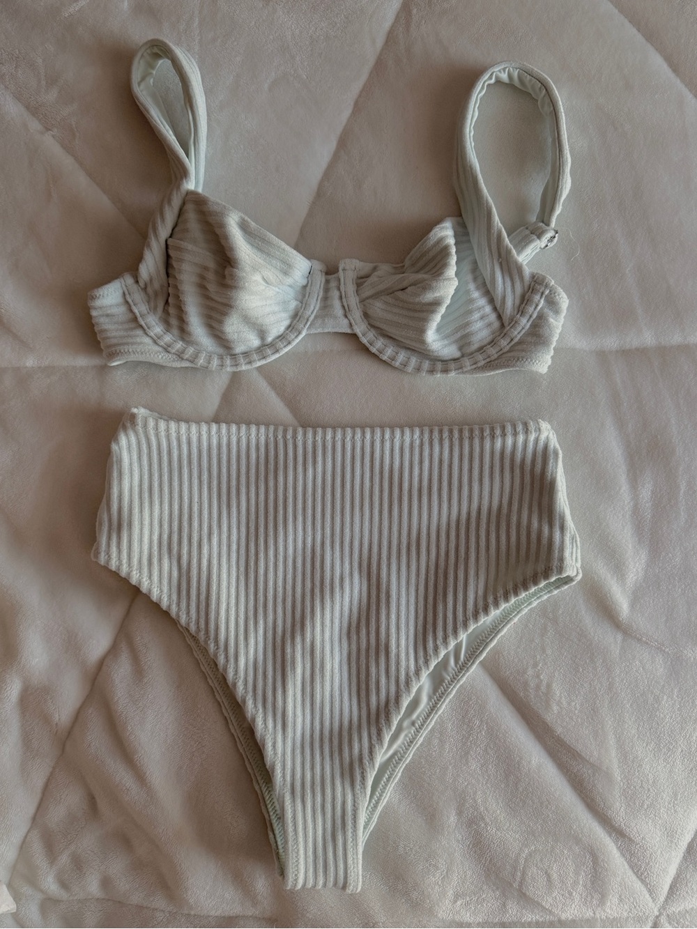 TJ Swim Mint Terry Ribbed Two-Piece Bikini Set